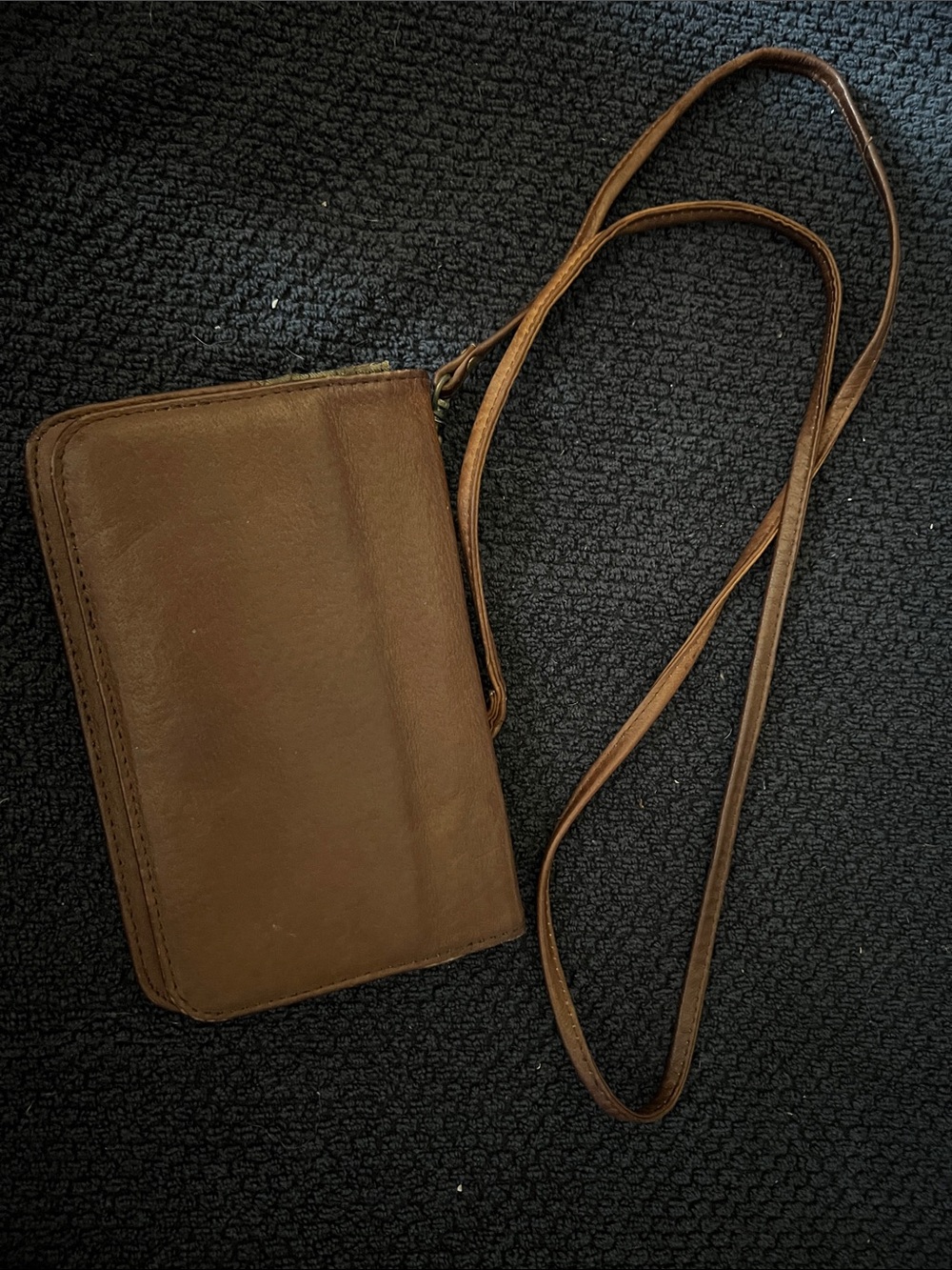 Wilsons Leather Brown Leather Crossbody Wallet with Long Strap